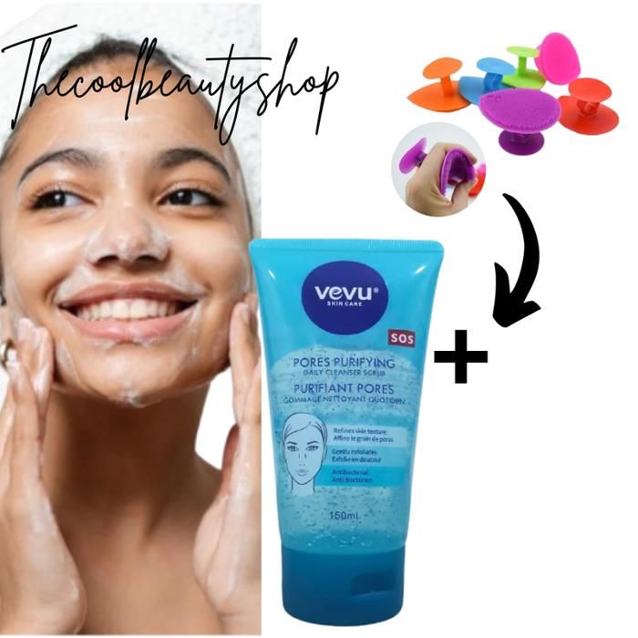 Gel nettoyant visage - VEVU  - Anti-imperfections - Non comédogène - Exfoliant doux-multicolors