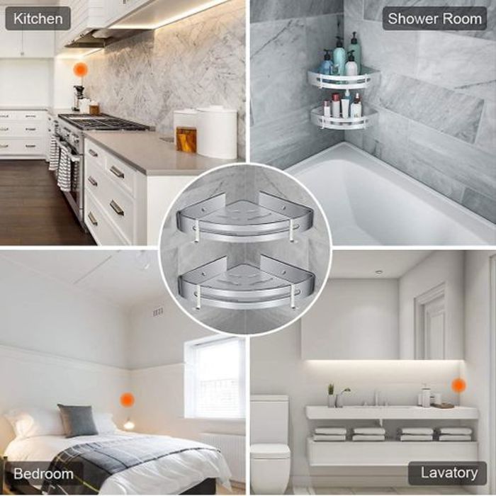 Basta Étagère de salle de bain à 2 étages,Chromé , Haute Qualité