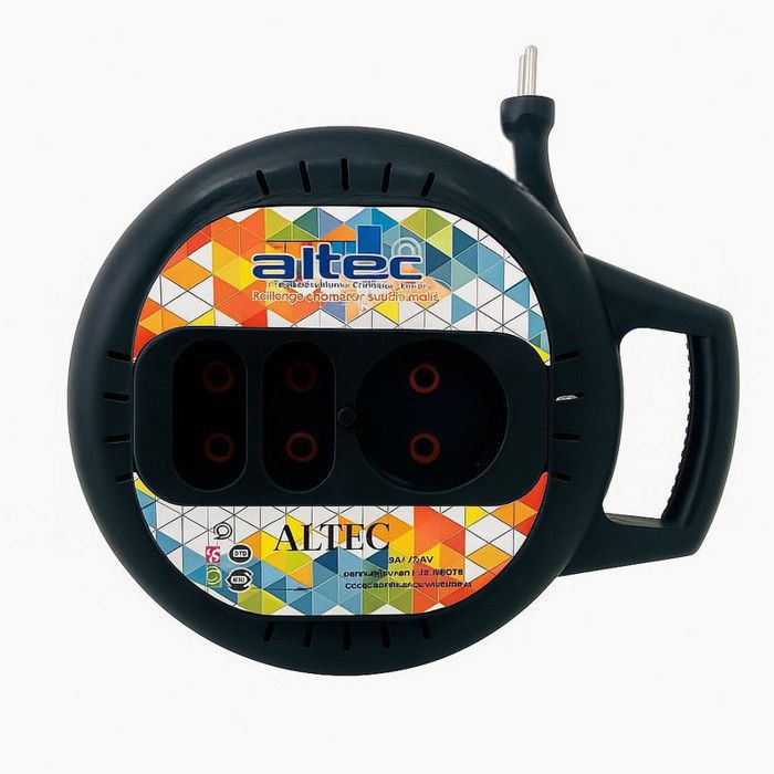 Rallonge Multiprise - Enrouleur - 3 Prises - 5 m - Protection Enfant - Économie d'Énergie