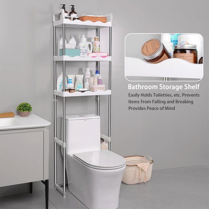 étagère de rangement polyvalente pour toilettes 3niveau