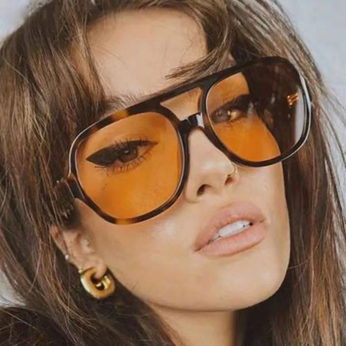 Lunettes de soleil carrées polarisées léopard Femmes - protection UV400