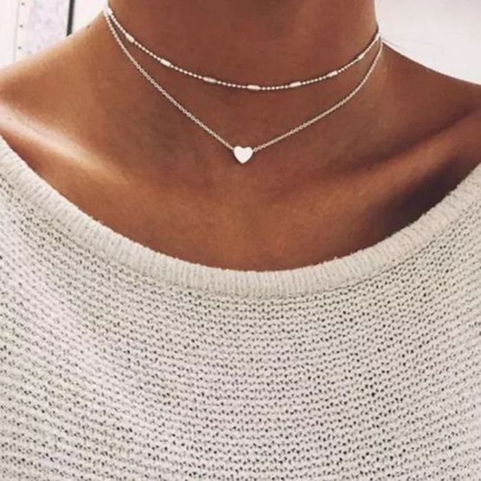 Collier - GENERIC - Pendentif Cœur - Argenté - Femme - Mode