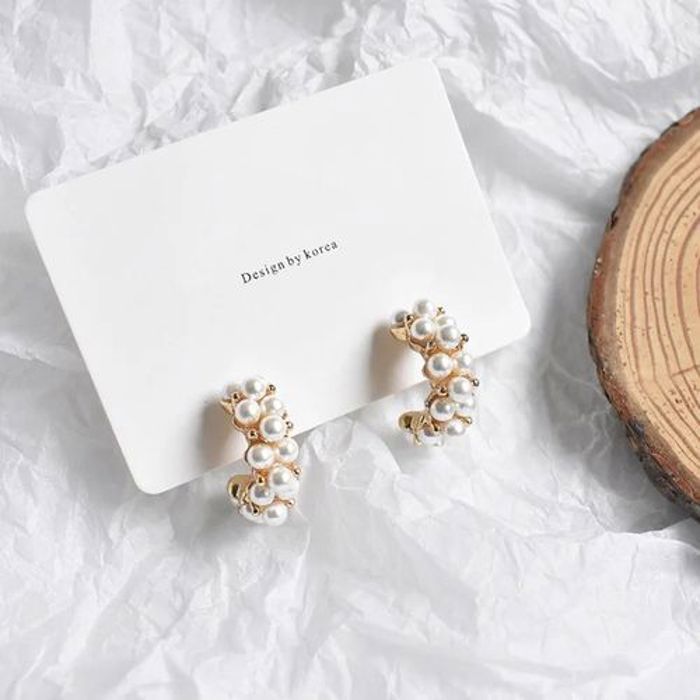 Boucles d'oreilles - GENERIC - Perle coréenne - Forme de C - Luxe - Femme