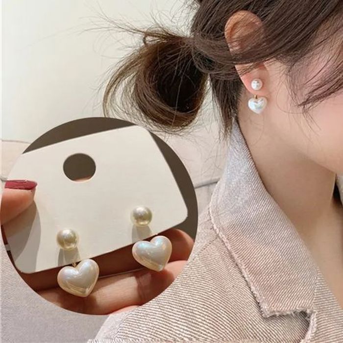 Boucles d'oreilles - GENERIC - Cœur en perle - Élégantes - Style coréen - Pour femmes