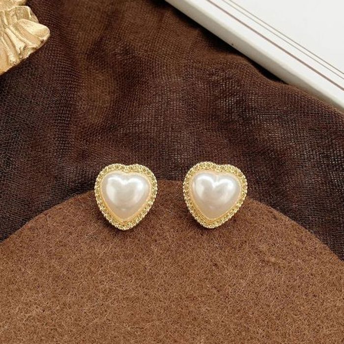 Boucles d'oreilles - GENERIC - Cœur doré - Plaqué or - Bijoux de luxe - Pour femmes