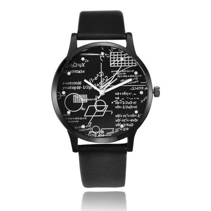 Montre HOMME Luxe pour les amoureux de MATHS  -Noir