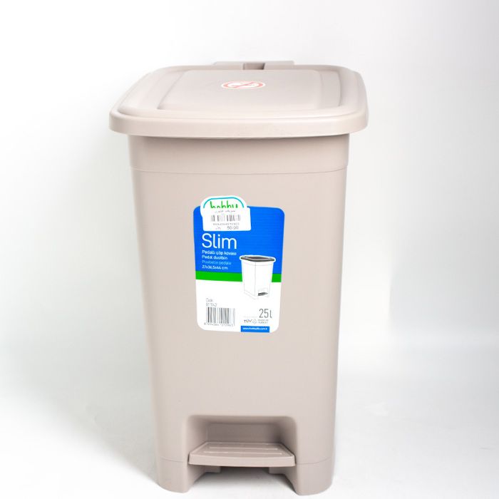 Poubelle à pédale - 25L - Mince - Couleur aléatoire - Ouverture hygiénique