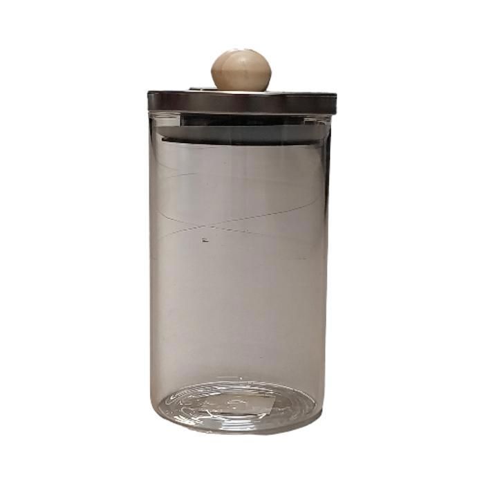 Bocal en verre avec couvercle en métal motif bombe 1L