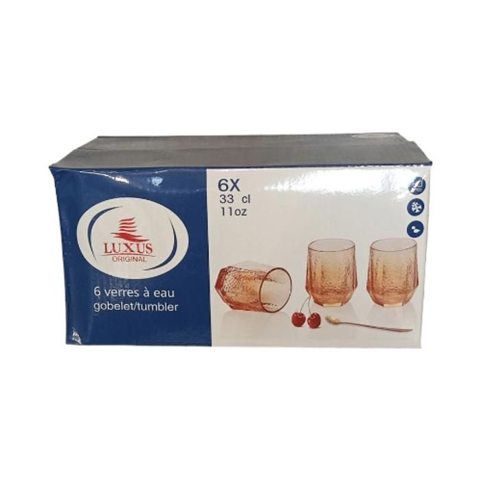 6 verre a eau couleur  miel 33cl