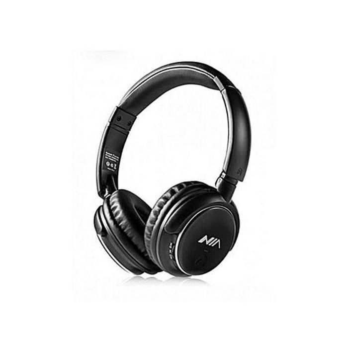 Nia Originale Casque bluetooth Q1 Appel-lecteur Micro SD / TF-radio FM- Noir