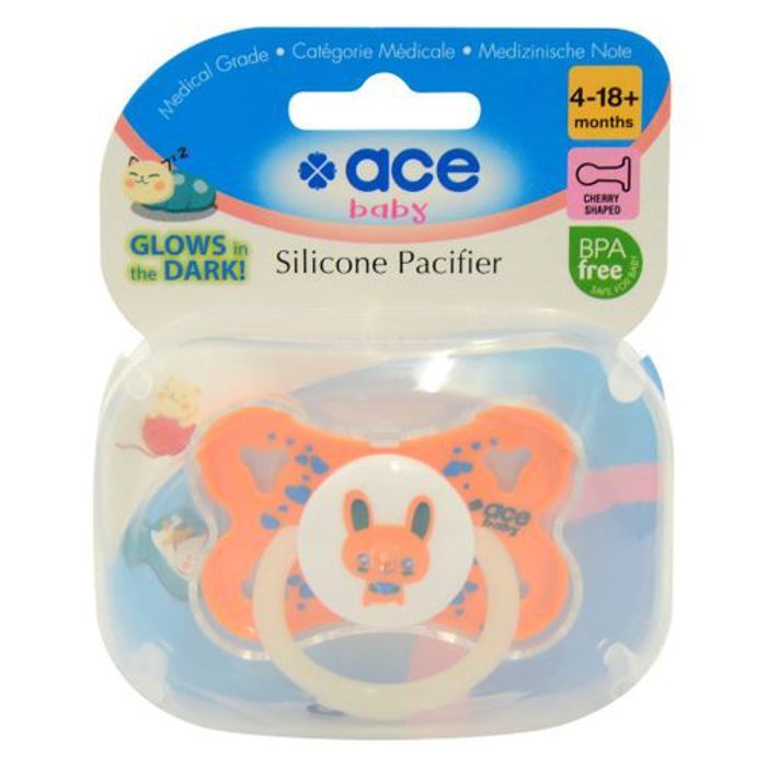 Ace Baby Sucette Ice Baby Papillon Glow-in-the-dark 4-18 mois orange