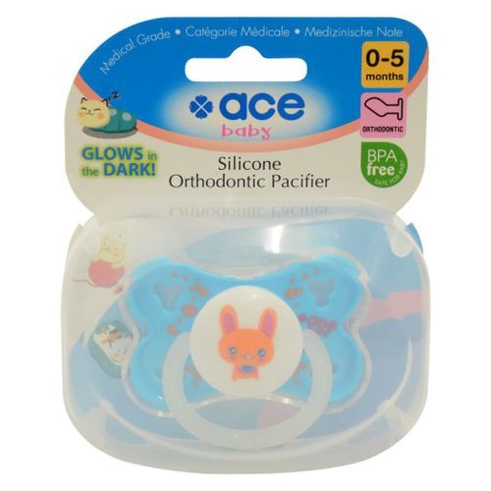 Ace Baby 1 Sucette Ice Baby Papillon Glow-in-the-dark  0-5 mois bleu