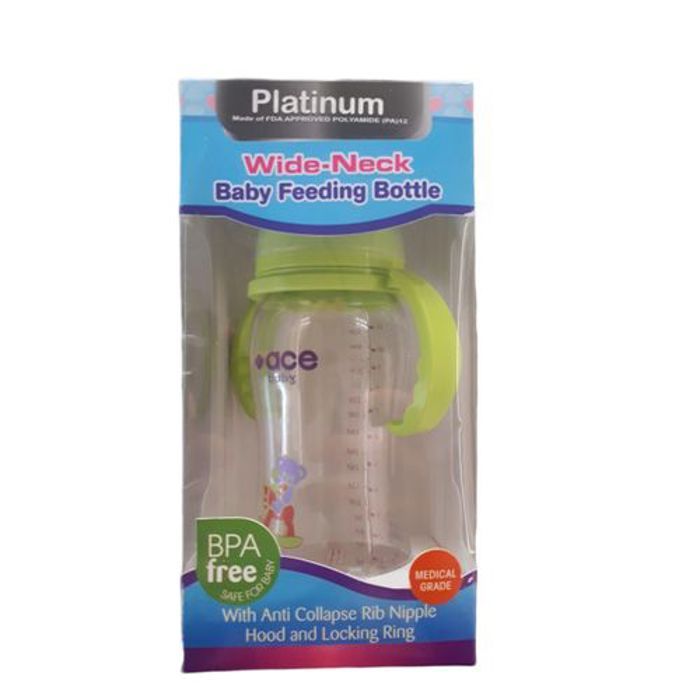 Ace Baby Biberon Nylon Large Cou 320ml(avec mamelon à col large VERT