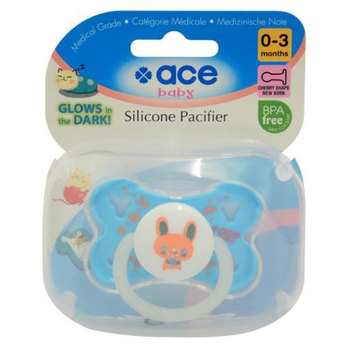Ace Baby Sucette Ice Baby Papillon Glow-in-the-dark  0-3mois bleu