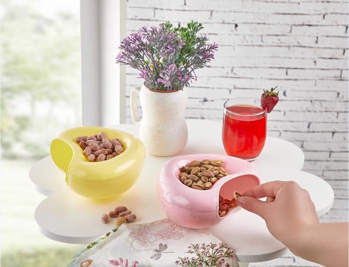 Bols à Snack - Noname - 2 Bols - Couleurs: Bleu, Jaune, Rose - Idéal pour apéritif - Mixte