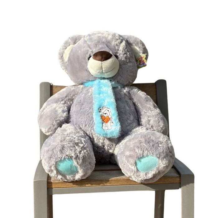 Nounours en Peluche - GENERIC - 90 cm - Gris - Doux - Idéal pour Câlins