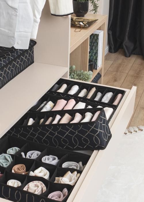 Organisateur Pliable - Non spécifié - 3 pièces - Lavable - Capacité 40x14x14 - Noir