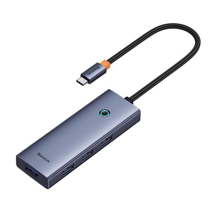 Hub USB Type-C - BASEUS - 4 Ports USB 3.0 - Vitesse de transfert ultra-rapide - Gris sidéral