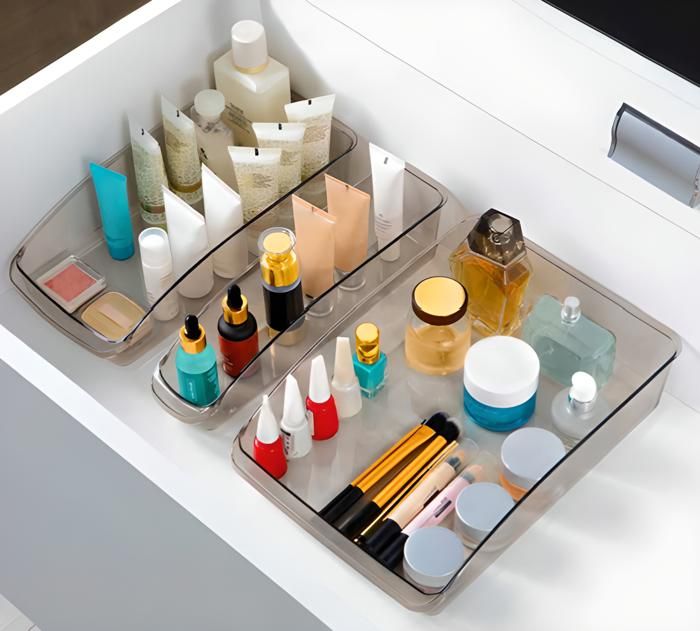 Organisateur Frigo - Transparent - Lot de 4 - Sans BPA - 2 Tailles - Rangement Cuisine