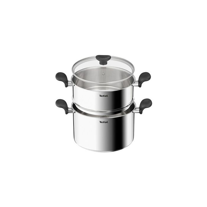 Couscoussier - Tefal - Primary E3089504 - Inox - 24 cm - Couvercle en verre