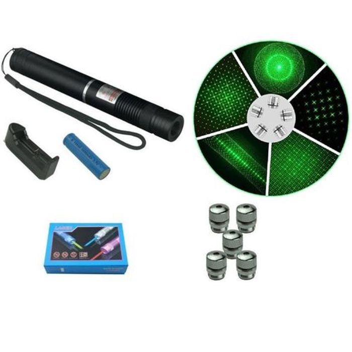 Lampe Électrique - Tactical - Pointeur Laser Vert - 2000mW - Imperméable IPX67 - Aluminium Noir