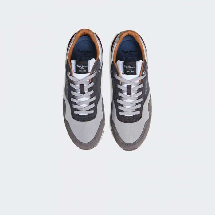 Baskets - Pepe Jeans - London - Gris - Lacets - Plat
