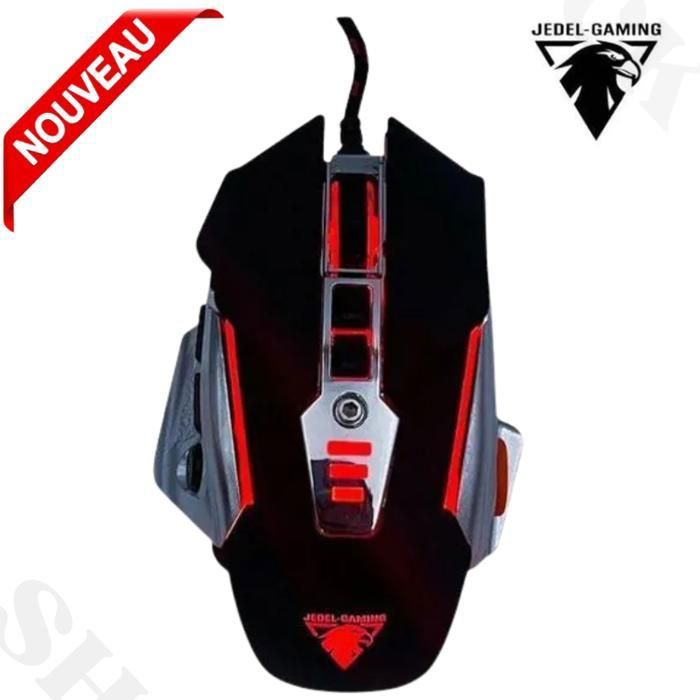Jedel Souris Gaming GM860,Souris optique Multibouton Rétro-éclairé LED
