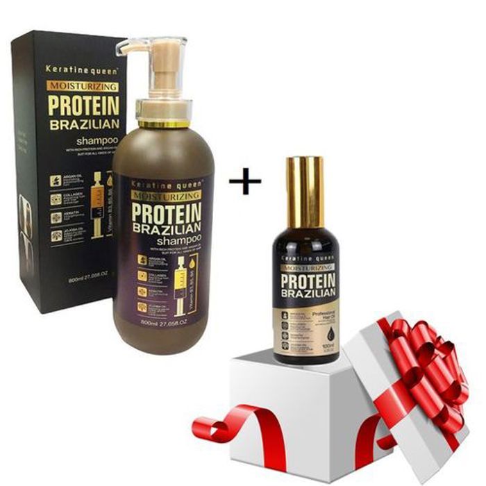 Keratine queen shampoing de 800ml sans sulfate + huile cadeau