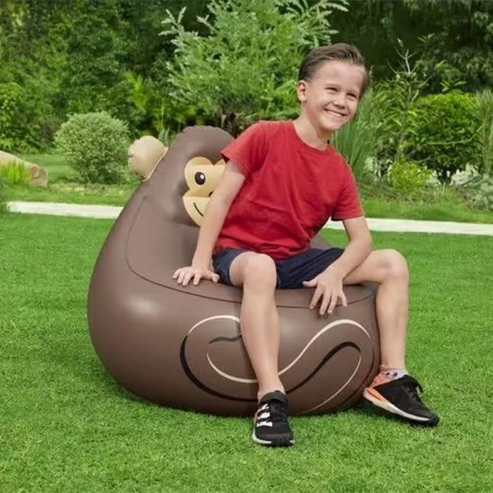Chaise Gonflable - BESTWAY - 75116 - Motif Singe - 72x72x64 cm - Charge max 90 kg