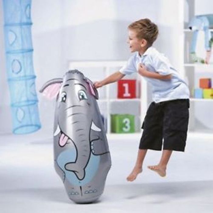 Sac de frappe gonflable - BESTWAY - Éléphant 3D - Vinyle robuste - Pour enfants 3 ans et plus - 89 cm