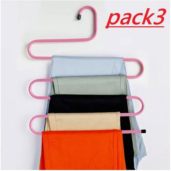 Cintres Pantalons - GENERIC - Multi-usage - Acier Inoxydable - Pack de 3 - Durable et Compact