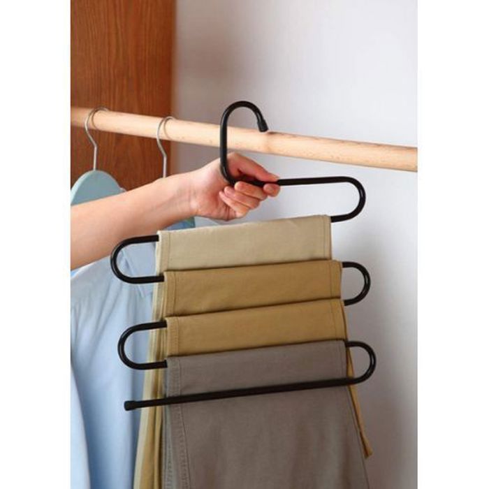 Cintre Pantalons Multi-usage a 5 Couches en Acier Inoxydable Pour Pantalons