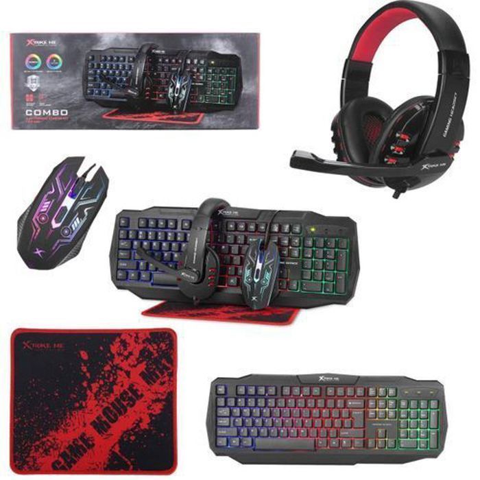 Xtrike Gaming Combo  4in1 CM-406,Souris 1600DPI, Casque, Clavier membrane,Tapis