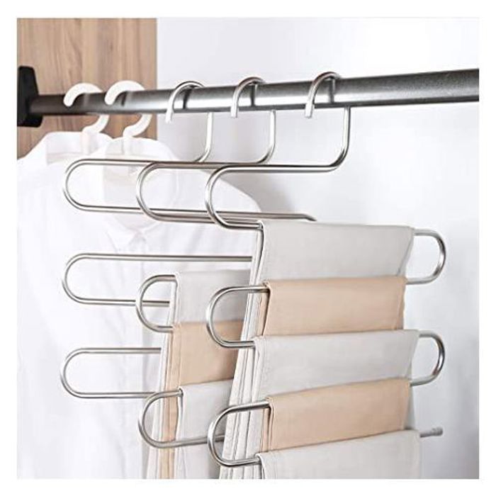 Cintre en Acier Inoxydable - Organisons - 5 Couches - Argent - Mixte - Essentiel