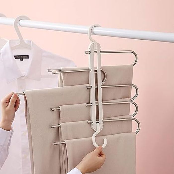Cintre pour Pantalon - GENERIC - 5 en 1 - Acier inoxydable - Organisateur de placard - Durable
