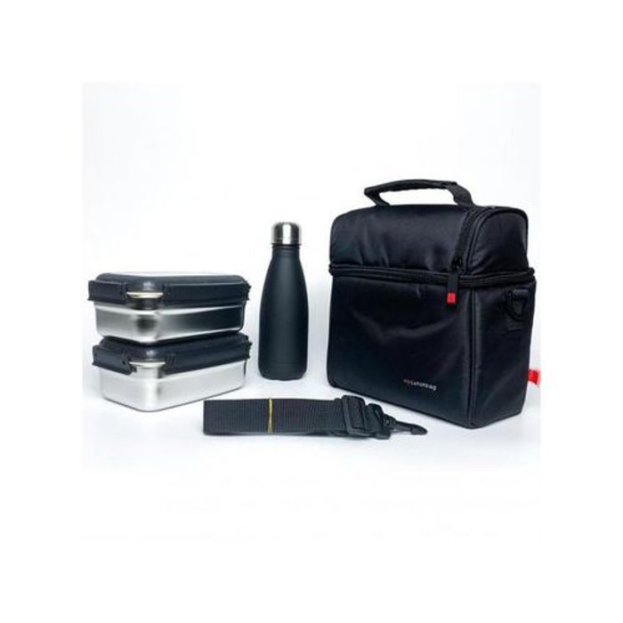 Porte manger lunch box sacs à repas pour enfant et adulte -noir