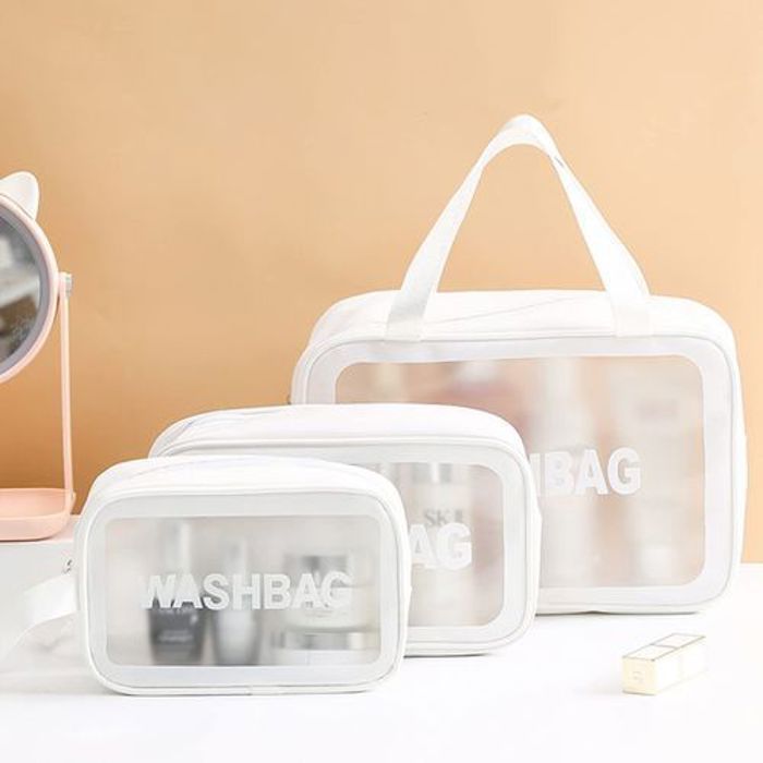 Trousse Washbag - GENERIC - Lot de 3 - Transparent - Étanche - Pour Femme