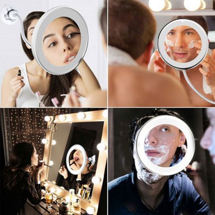 Miroir de maquillage - GENERIC - Ultra Flexible - Zoom x5 - LED - 360° Rotatif