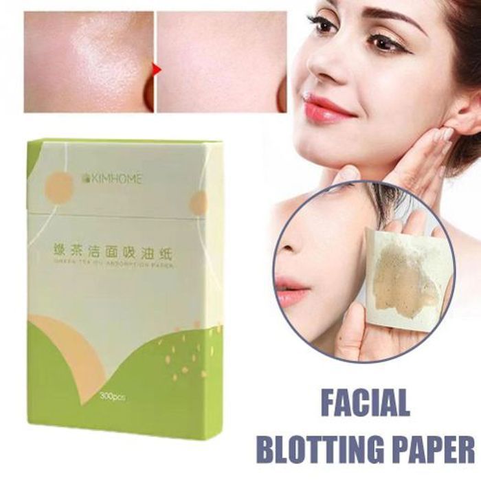 Feuilles de Papier Absorbant D'huile Pour le Visage Mouchoirs Faciaux Portables 300 Pcs vert