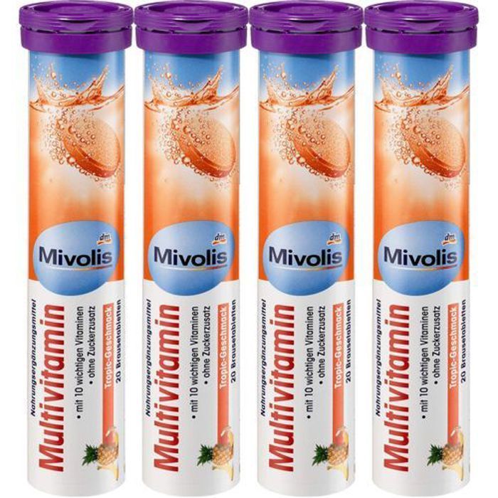 Dm multivitamines dm pack de 4 tubes, 20 comprimés