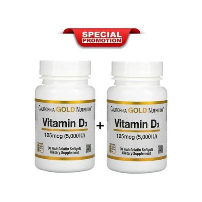 California gold nutrition 2 boites de vitamin d3 (vitamine d3), 125 mcg 5000 iu, 90 fish gelatin softgels