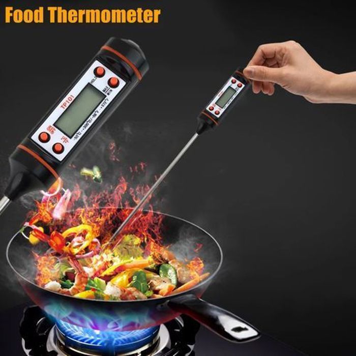Thermomètre de cuisine - GENERIC - Digital - Acier inoxydable - Plage -50 à 300°C - Fonction arrêt automatique