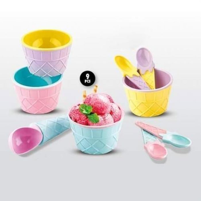 Qlux set crème glacée glace - 9 pièces