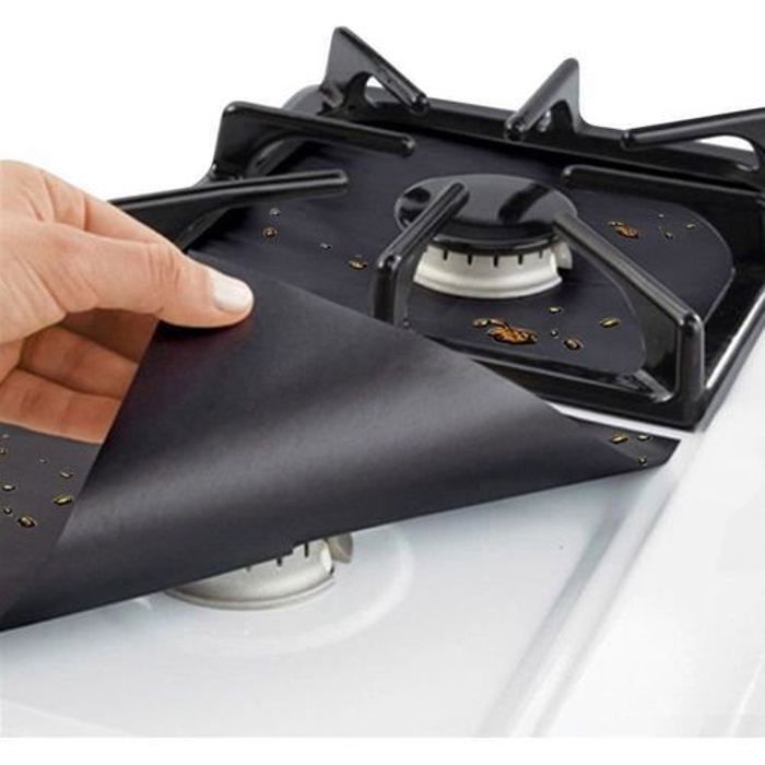 Lot de 4 Feuilles Réutilisables de Protection Pour Plaques De Gaz