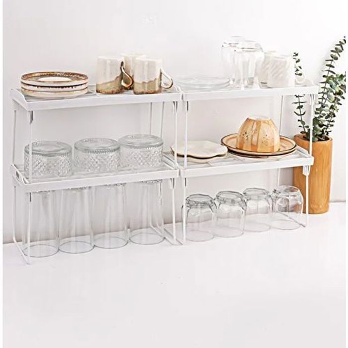 Étagère de cuisine - GENERIC - Lot de 4 - Réglable - Plastique résistant - Design contemporain