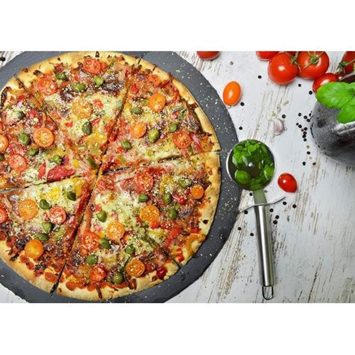 Assiettes à Pizza 30 cm En Ardoise Avec Coupe-Pizza