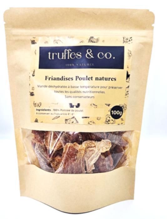 Friandise - Truffes & Co - Poulet Natures - 100g - Riche en protéines - Pour chiens et chats
