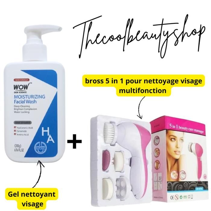 Gel nettoyant visage - WOW - Hydratant - 5 en 1 - Hypoallergénique