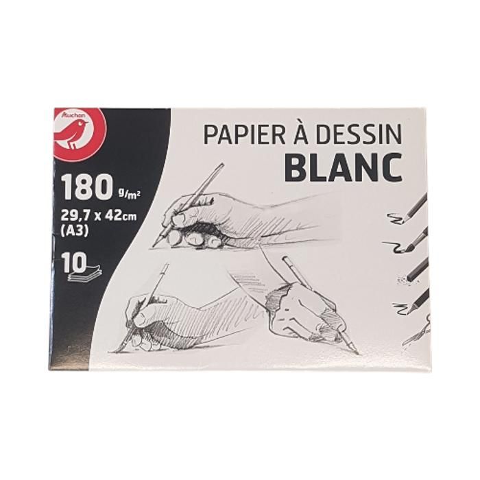 POCHETTE -PAPIERS DESSIN 297X420 10 FEUILLES 180G