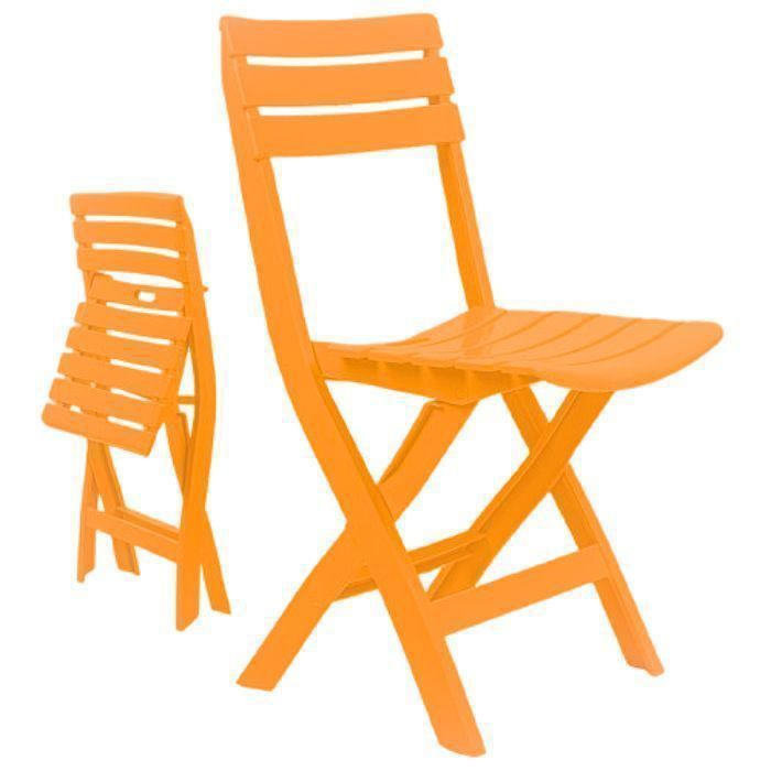 Chaise pliable - GENERIC - Marbella - Couleur Aléatoire - Plastique - 1 place